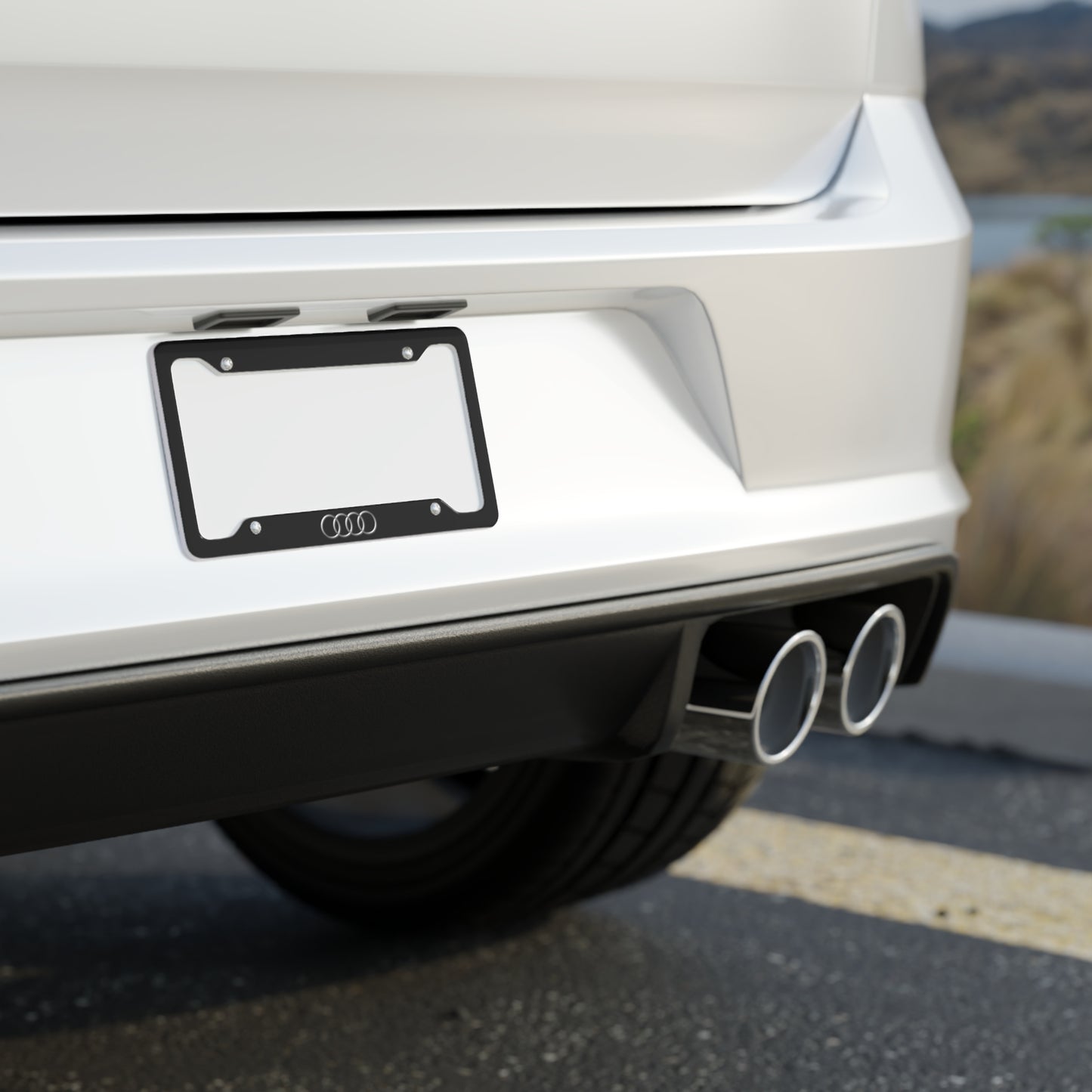 Gloss Black Audi License Plate Frame